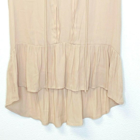 Ro & De Split Neck Ruffle Hem Short Sleeve Top - Picture 5 of 6